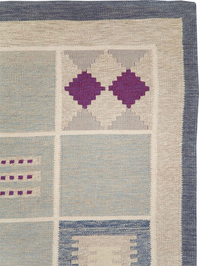 Contemporary Turkish Flat-Weave Swedish Inspired, No.29807 - Gsblank
