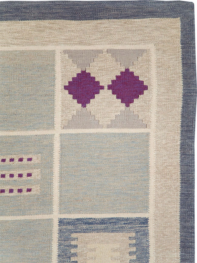 Contemporary Turkish Flat-Weave Swedish Inspired, No.29807 - Gsblank