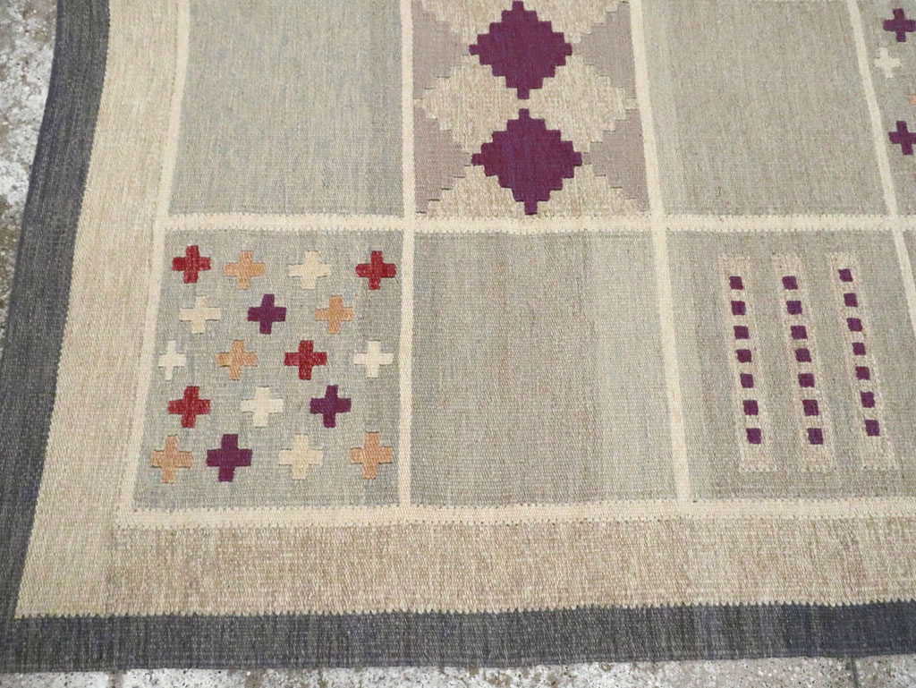 Contemporary Turkish Flat-Weave Swedish Inspired, No.29807 - Gsblank