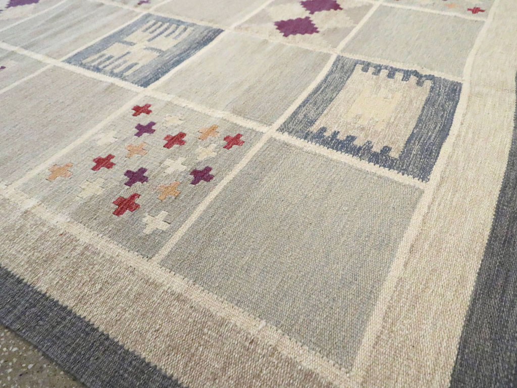 Contemporary Turkish Flat-Weave Swedish Inspired, No.29807 - Gsblank