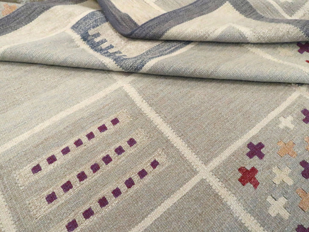 Contemporary Turkish Flat-Weave Swedish Inspired, No.29807 - Gsblank