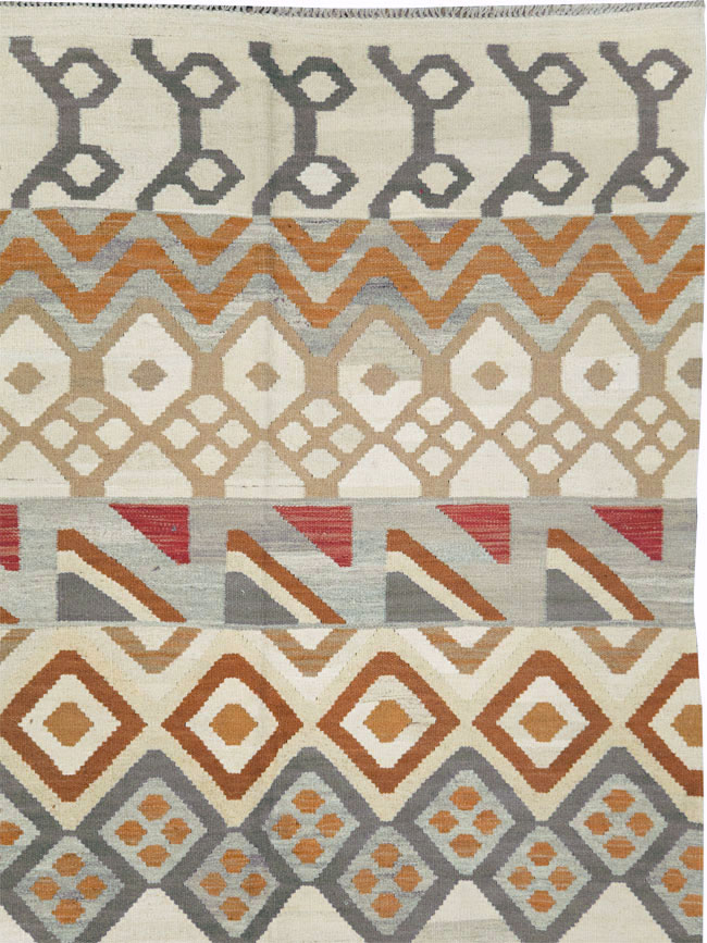 Contemporary Turkish Flatweave Kilim Room Size Carpet, No.29812 - Gsblank