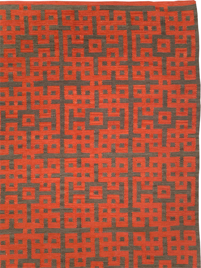Contemporary Room Size Turkish Flatweave Kilim, No.29814 - Gsblank