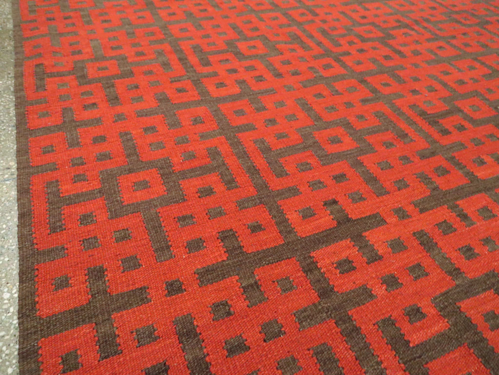 Contemporary Room Size Turkish Flatweave Kilim, No.29814 - Gsblank