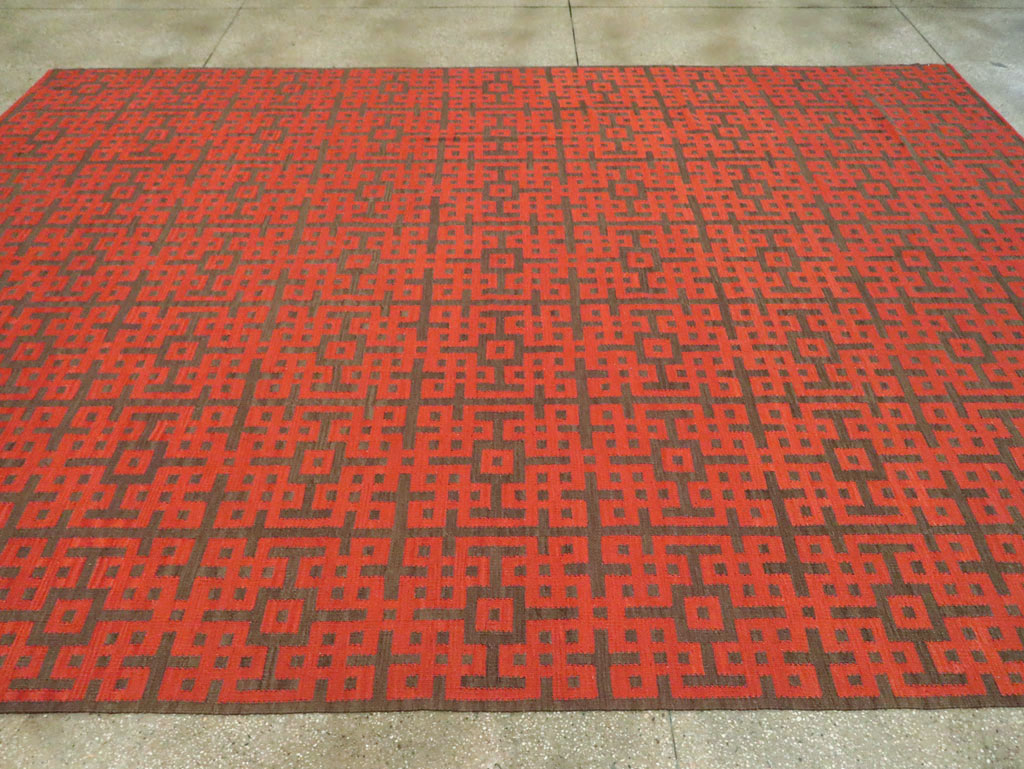 Contemporary Room Size Turkish Flatweave Kilim, No.29814 - Gsblank