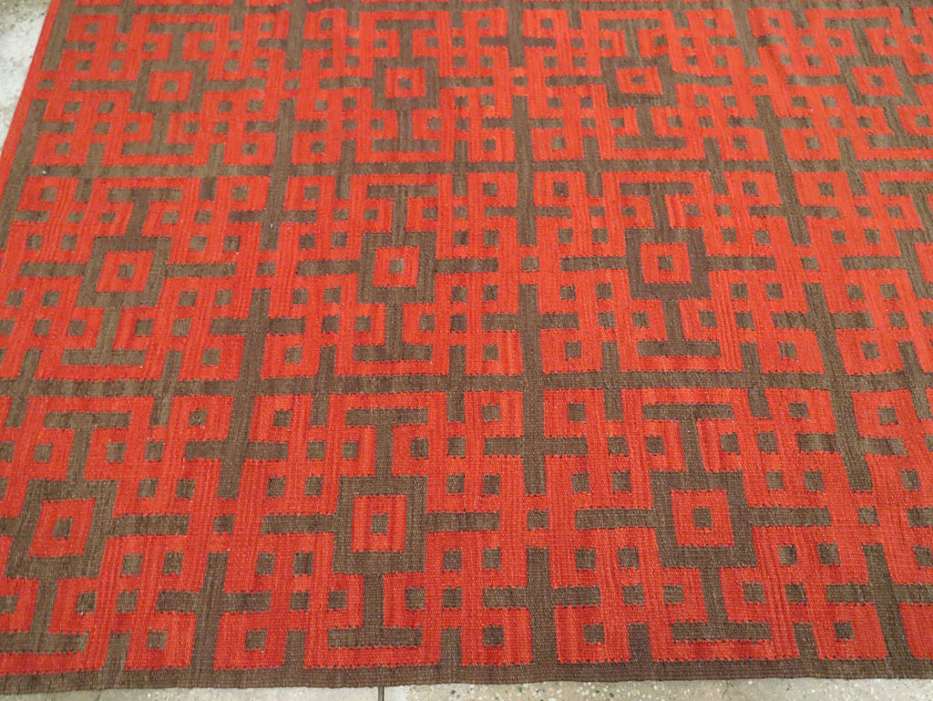 Contemporary Room Size Turkish Flatweave Kilim, No.29814 - Gsblank