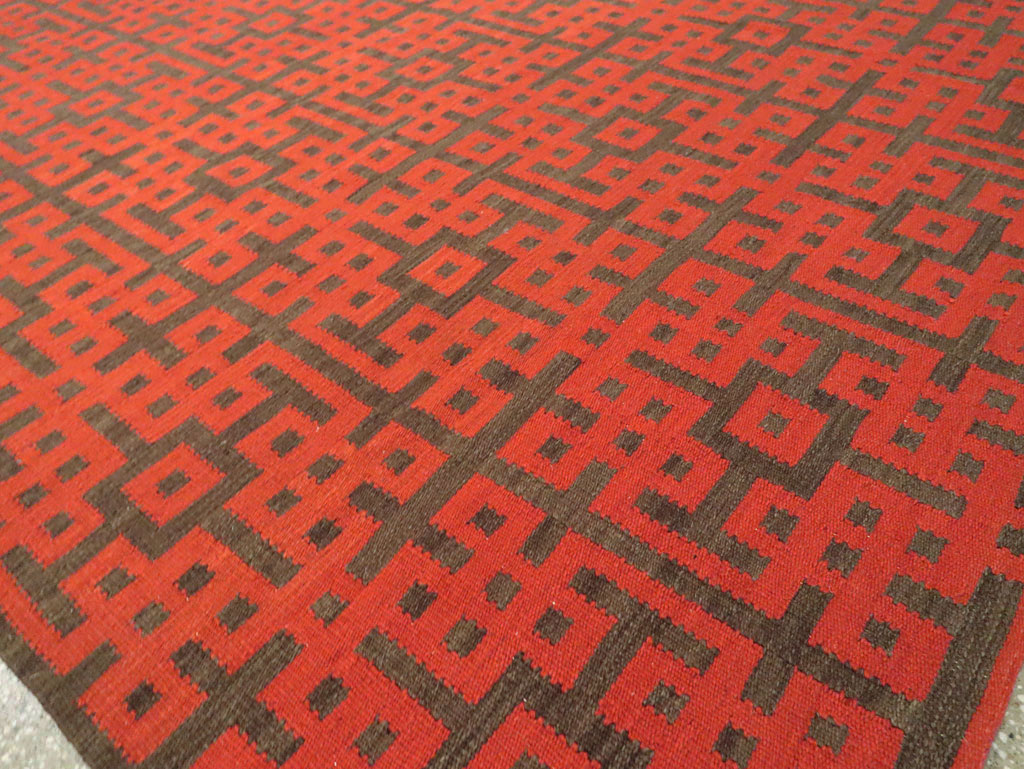 Contemporary Room Size Turkish Flatweave Kilim, No.29814 - Gsblank