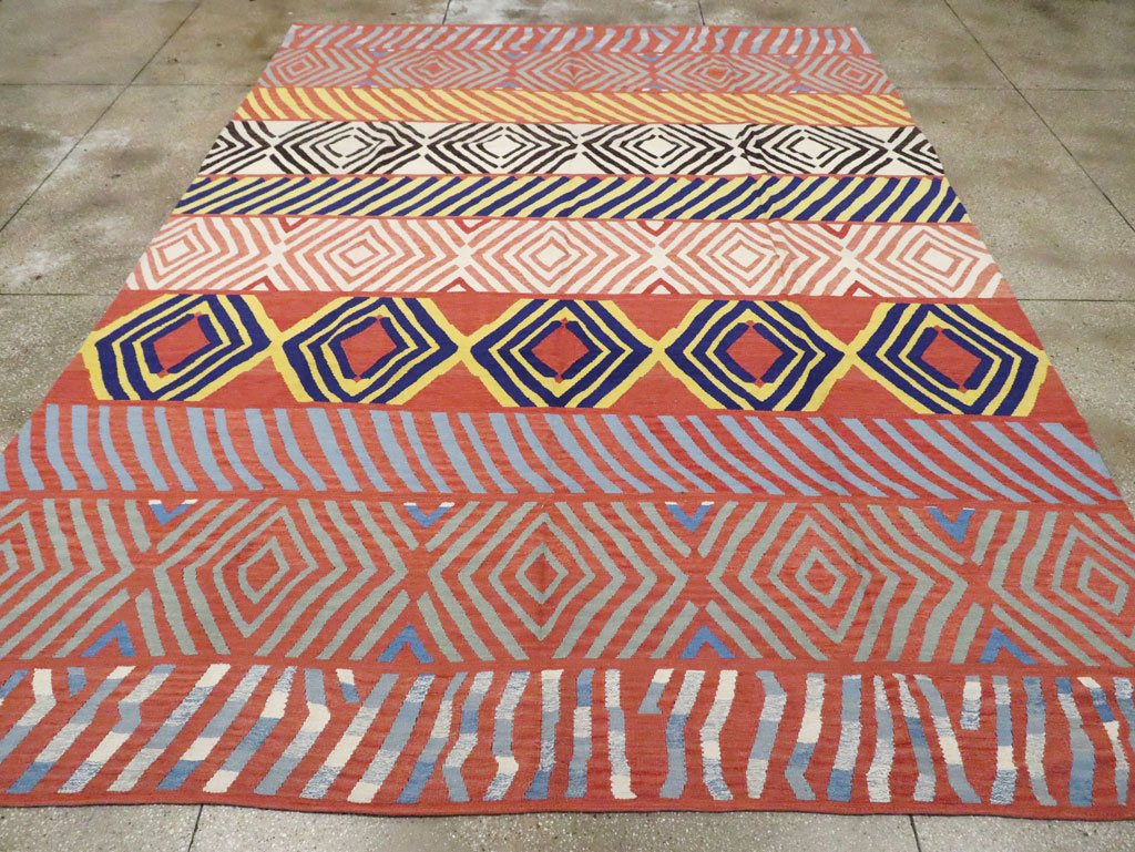 Contemporary Handmade Turkish Flatweave Kilim, No.29815 - Gsblank