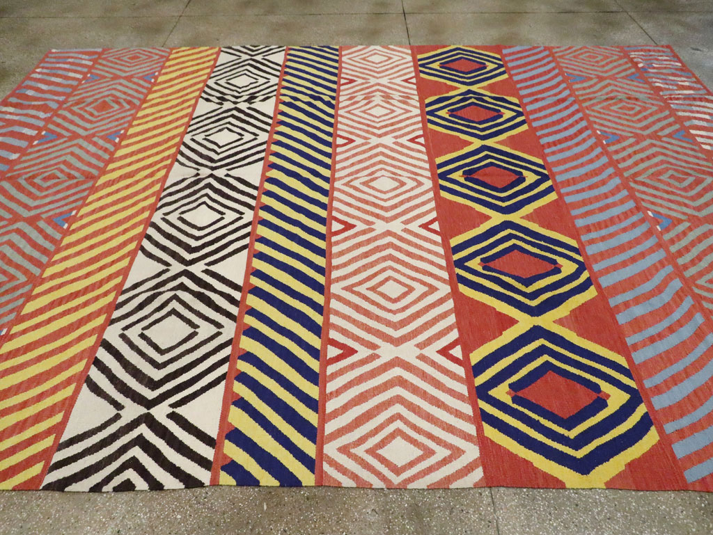 Contemporary Handmade Turkish Flatweave Kilim, No.29815 - Gsblank