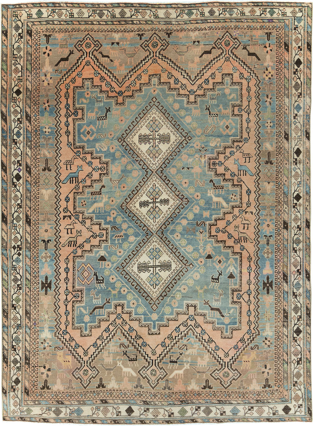 Vintage Persian Afshar Accent Rug, No.29869 - Gsblank