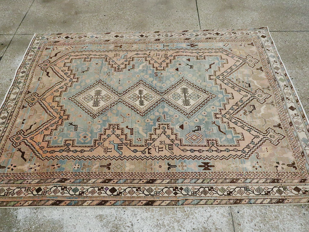Vintage Persian Afshar Accent Rug, No.29869 - Gsblank