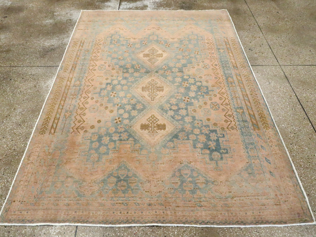 Vintage Persian Afshar Accent Rug, No.29875 - Gsblank