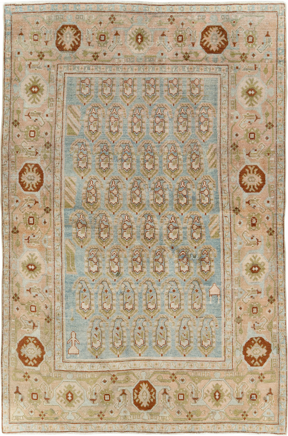 Vintage Persian Malayer Accent Rug, No.29892 - Gsblank
