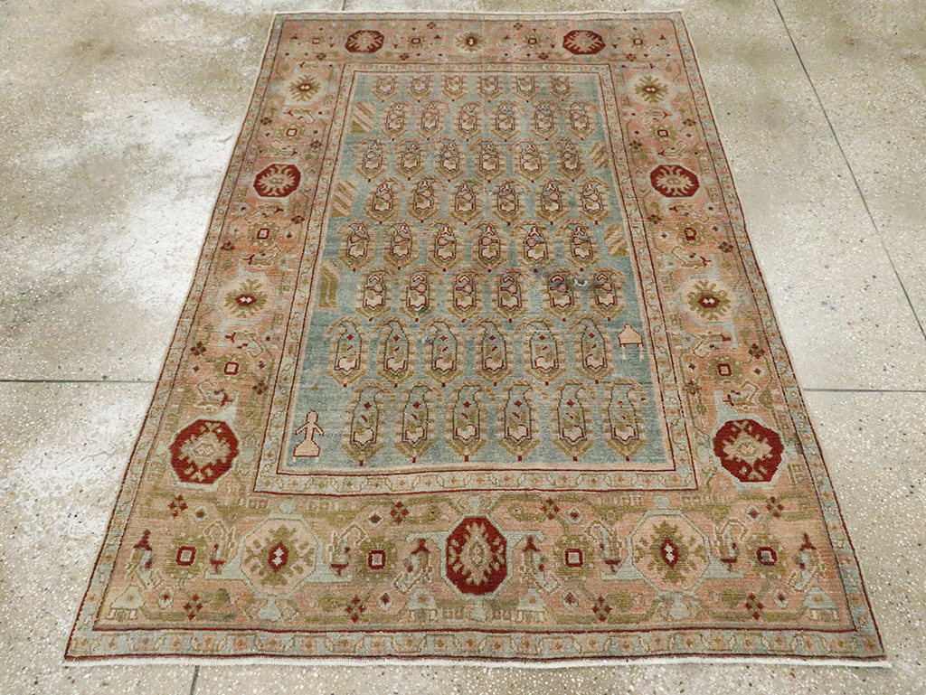 Vintage Persian Malayer Accent Rug, No.29892 - Gsblank