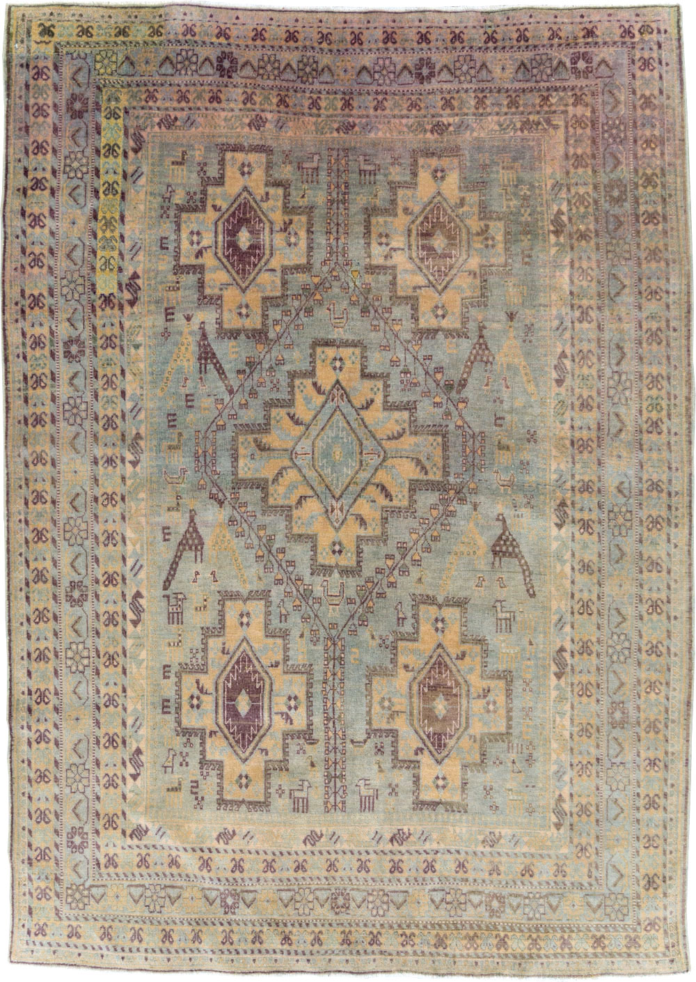 Vintage Persian Afshar Accent Rug, No.29931 - Gsblank