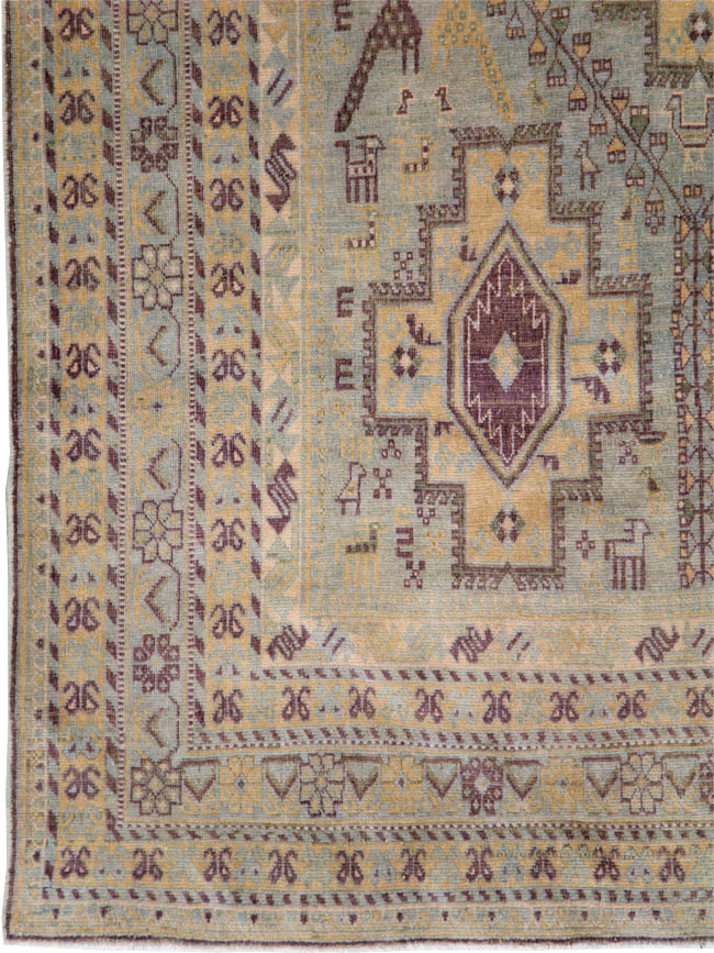 Vintage Persian Afshar Accent Rug, No.29931 - Gsblank