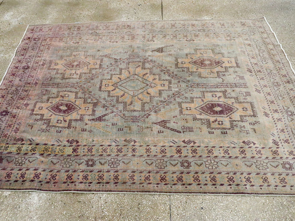 Vintage Persian Afshar Accent Rug, No.29931 - Gsblank