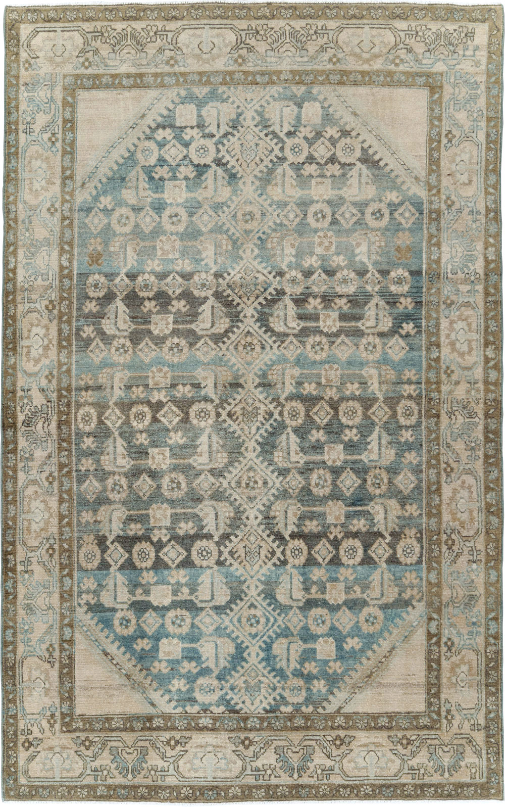 Vintage Persian Malayer Accent Rug, No.29950 - Gsblank