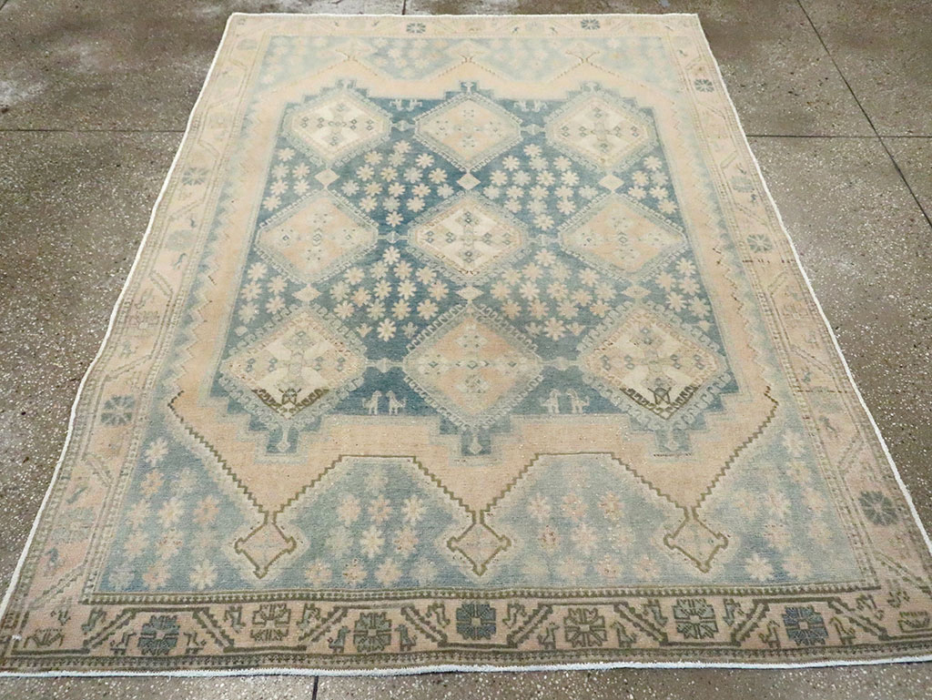 Vintage Persian Afshar Accent Rug, No.29969 - Gsblank