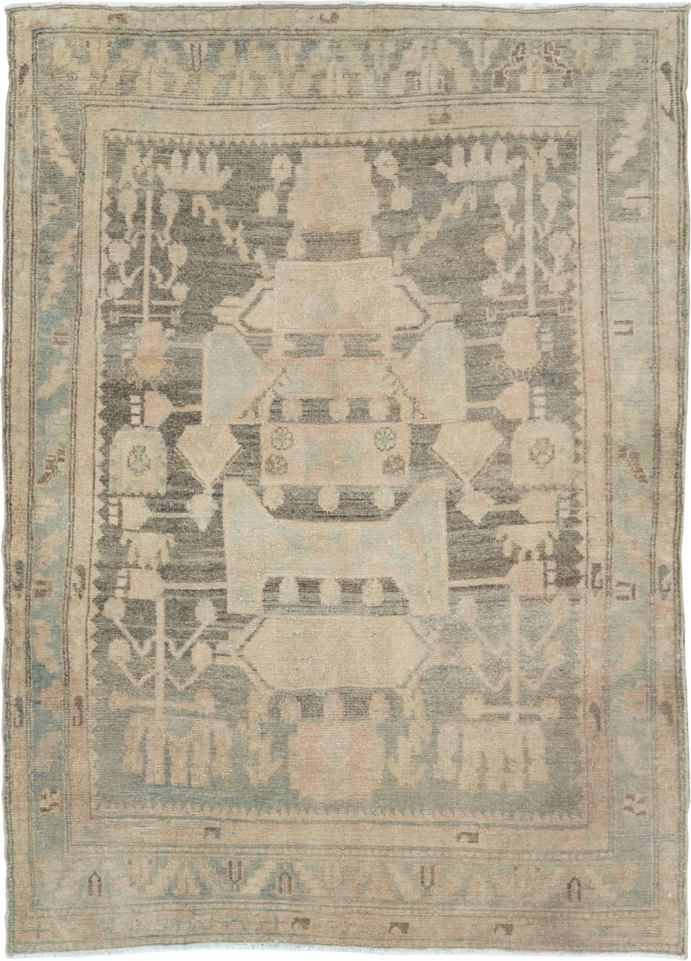 Vintage Persian Malayer Throw Rug, No.29986 - Gsblank
