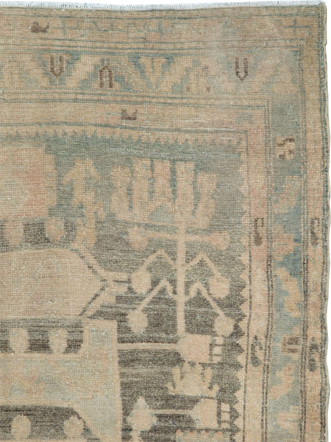Vintage Persian Malayer Throw Rug, No.29986 - Gsblank