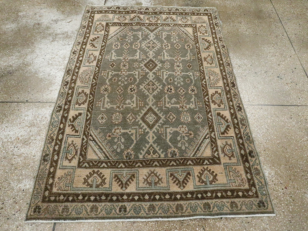 Vintage Persian Malayer Throw Rug, No.29988 - Gsblank