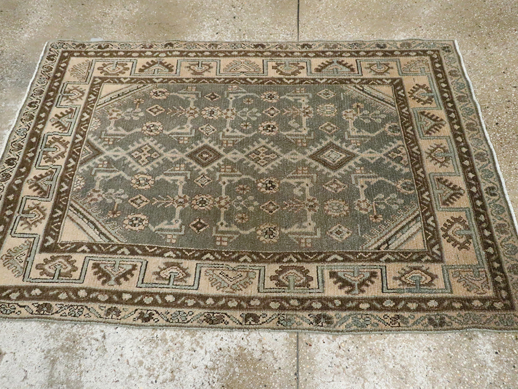 Vintage Persian Malayer Throw Rug, No.29988 - Gsblank