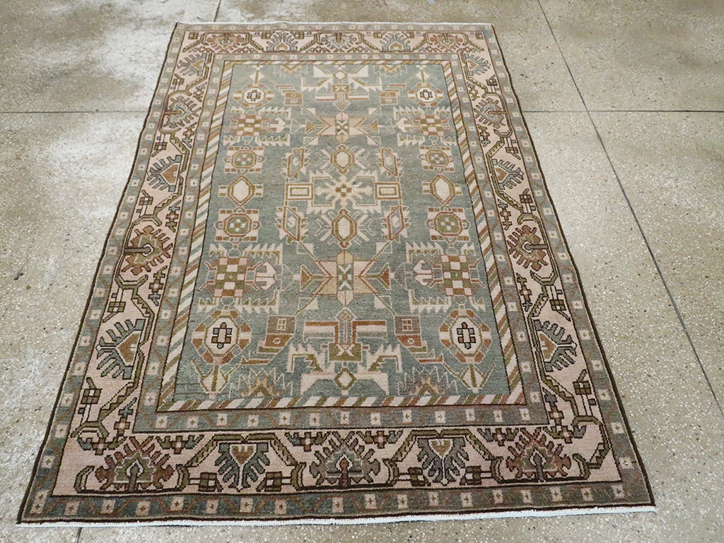 Vintage Persian Malayer Accent Rug, No.29991 - Gsblank