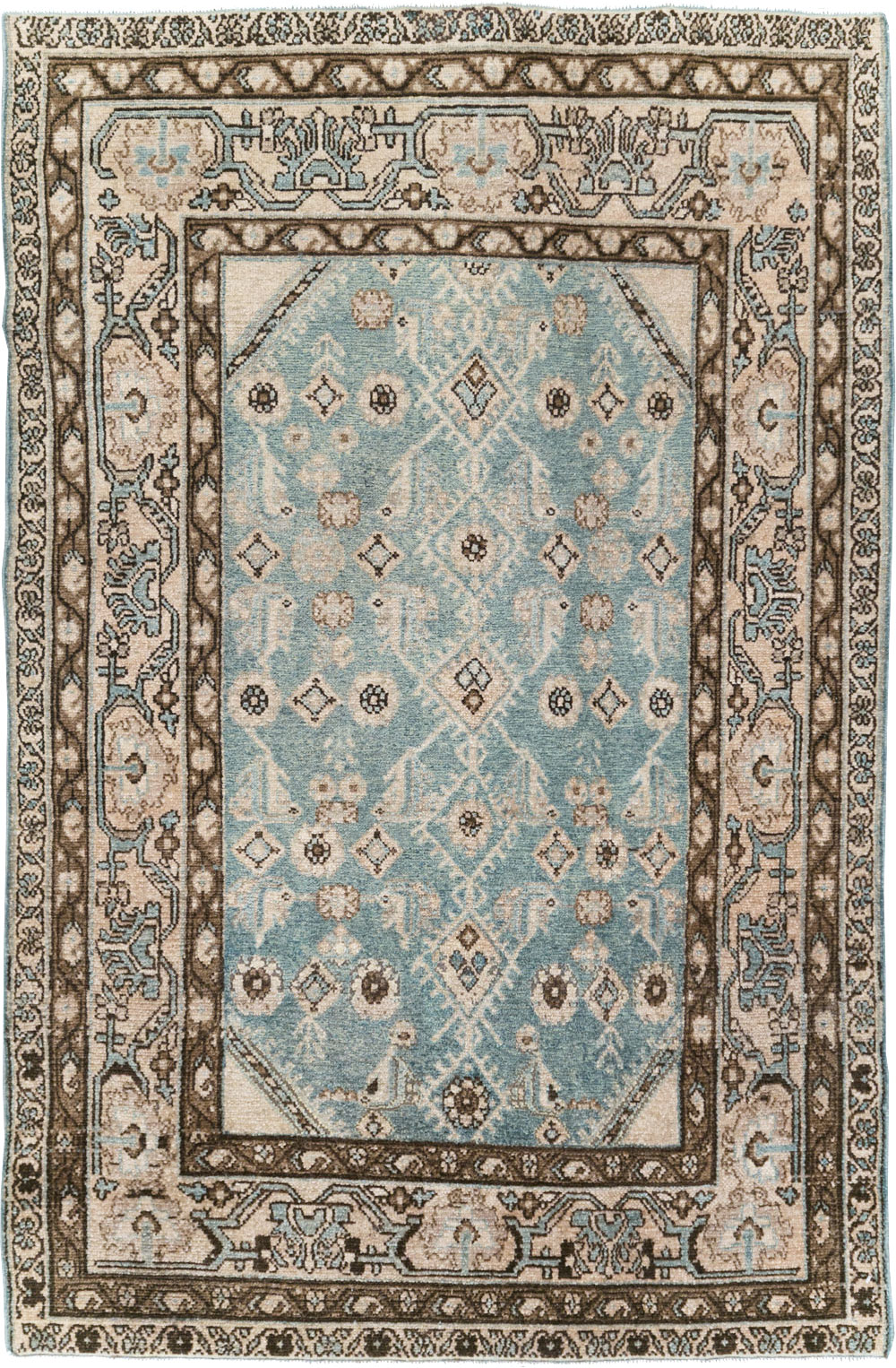 Vintage Persian Malayer Throw Rug, No.29998 - Gsblank