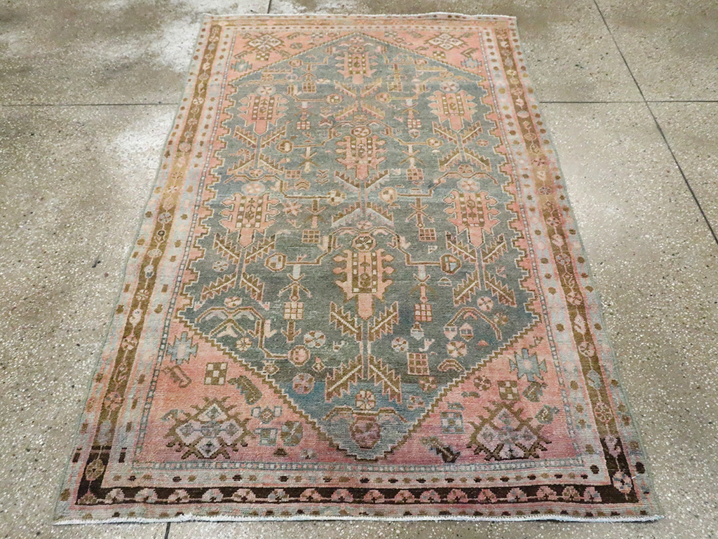Vintage Persian Malayer Accent Rug, No.30000 - Gsblank
