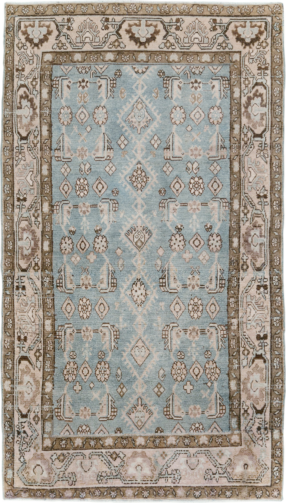 Vintage Persian Malayer Throw Rug, No.30004 - Gsblank