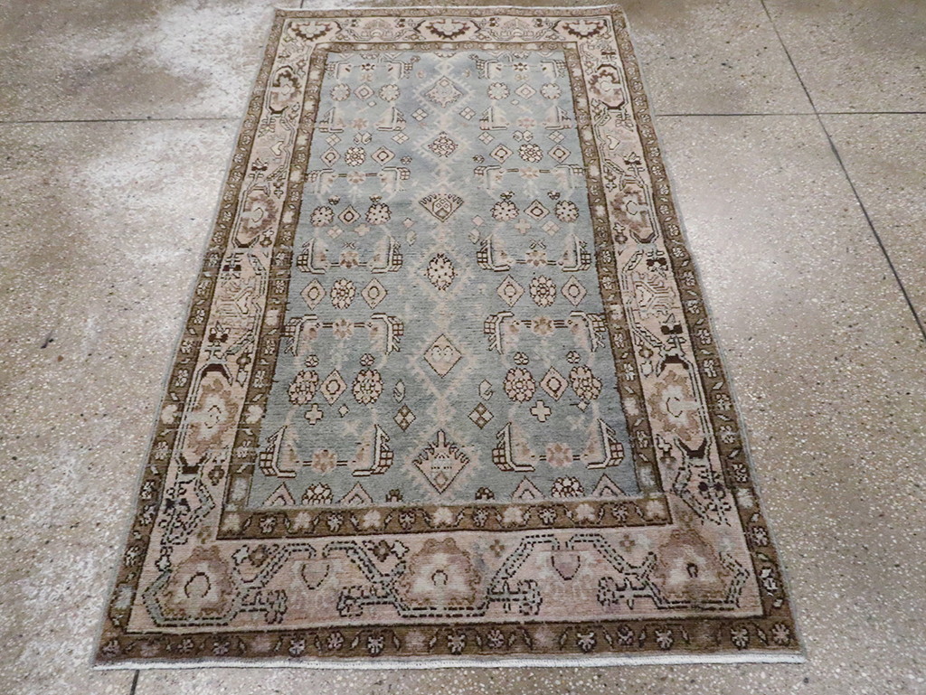 Vintage Persian Malayer Throw Rug, No.30004 - Gsblank