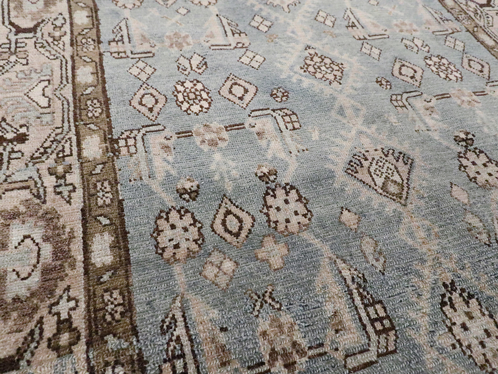 Vintage Persian Malayer Throw Rug, No.30004 - Gsblank