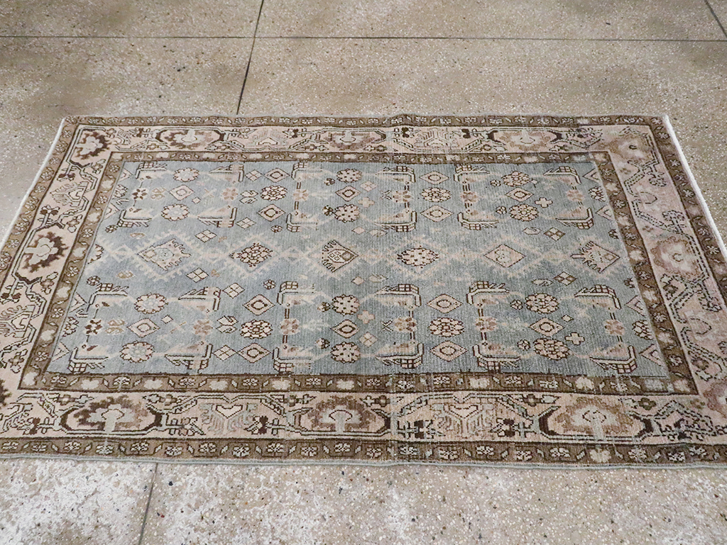 Vintage Persian Malayer Throw Rug, No.30004 - Gsblank