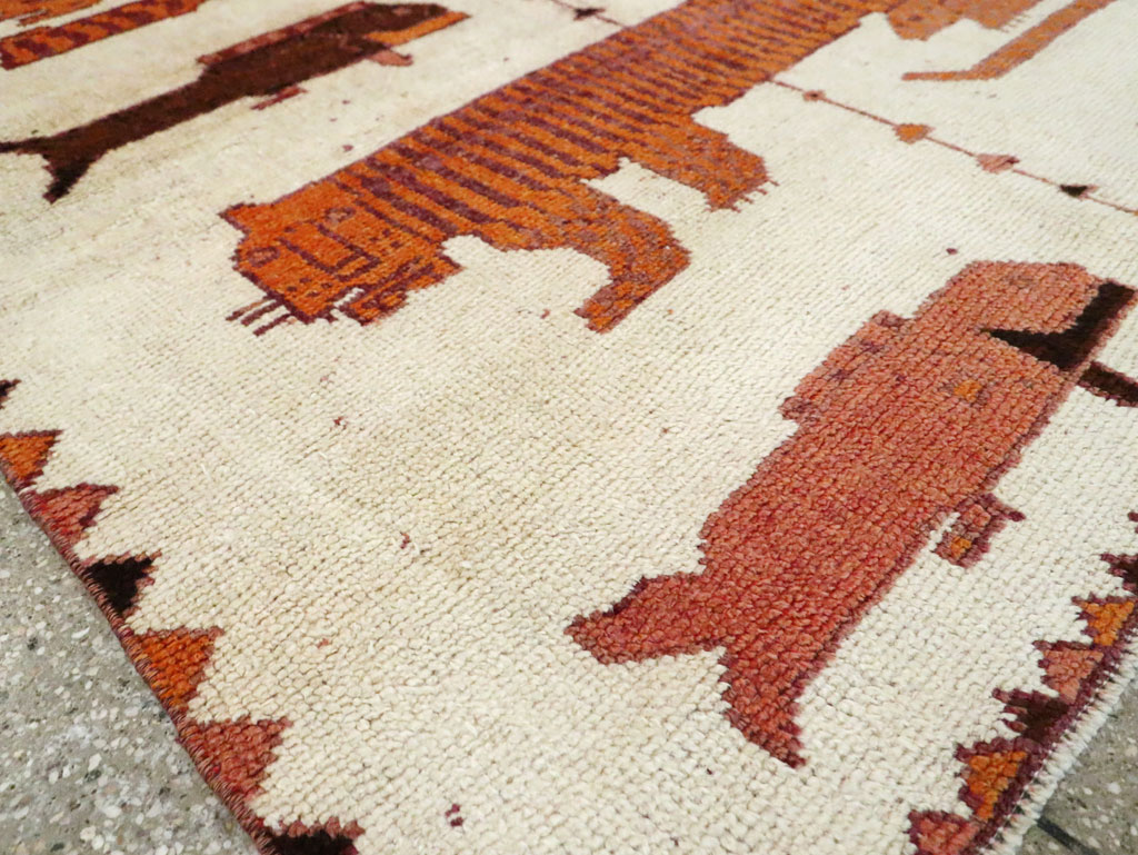 Vintage Persian Bakhtiari Pictorial Accent Rug (Pair: 2 of 2), No.30017 - Gsblank