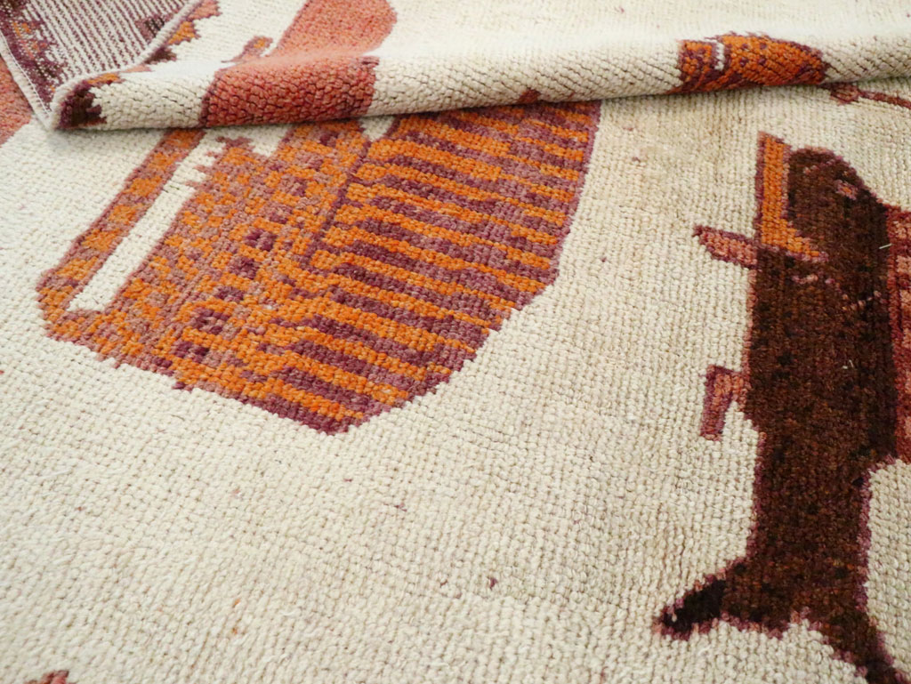 Vintage Persian Bakhtiari Pictorial Accent Rug (Pair: 2 of 2), No.30017 - Gsblank