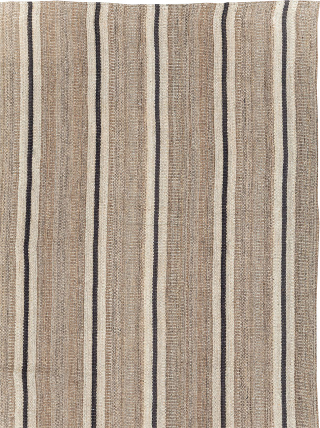 Modern Persian Flatweave Kilim Room Size Carpet, No.30025 - Gsblank