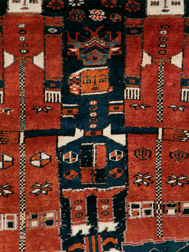 Vintage Persian Pictorial Bakhtiari Rug, No.30028 - Gsblank