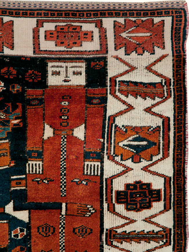 Vintage Persian Pictorial Bakhtiari Rug, No.30028 - Gsblank