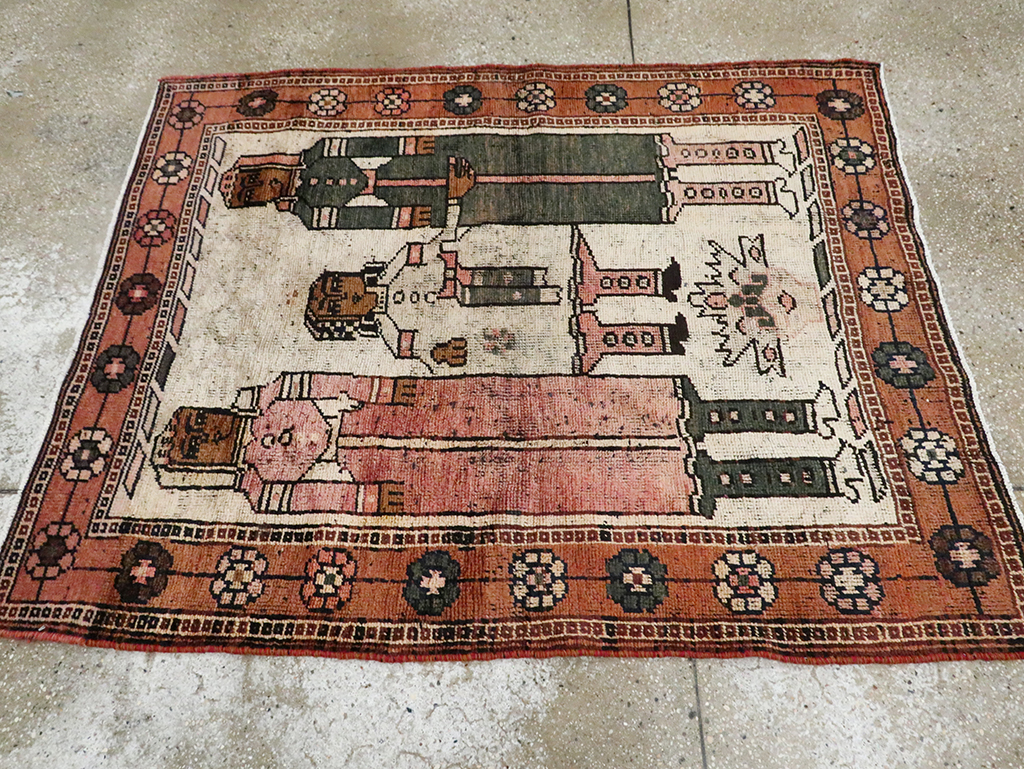 Vintage Persian Bakhtiari Pictorial Rug, No.30035 - Gsblank