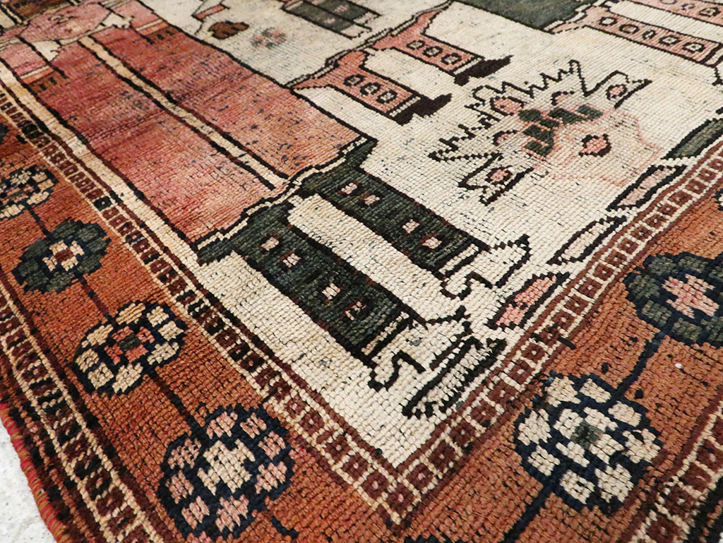 Vintage Persian Bakhtiari Pictorial Rug, No.30035 - Gsblank