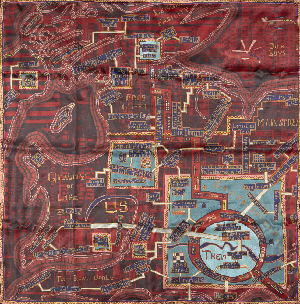 Vintage English Silk Textile By Grayson Perry, No.30040 - Gsblank