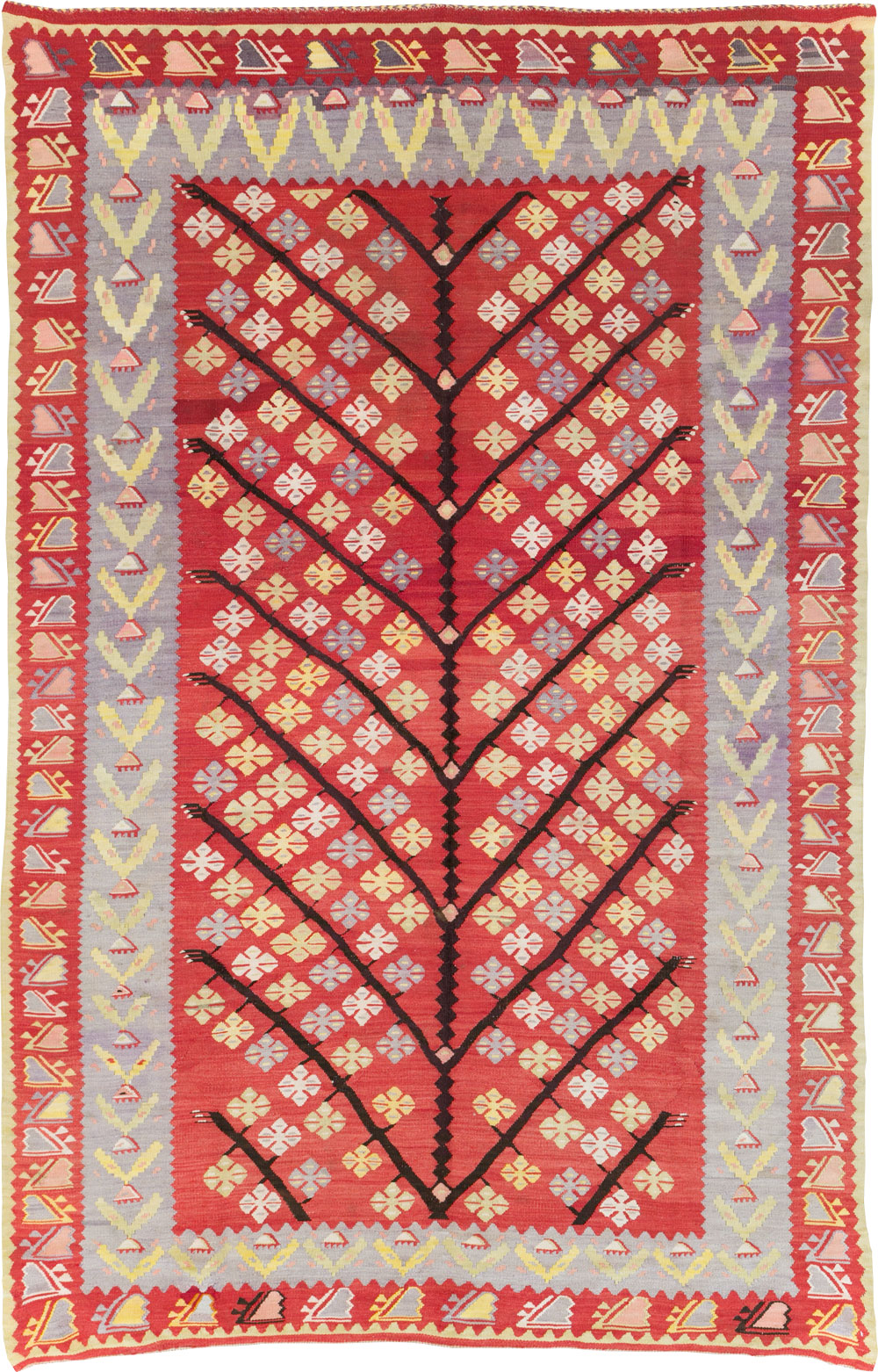 Vintage Turkish Flatweave Kilim Accent Rug, No.30042 - Gsblank