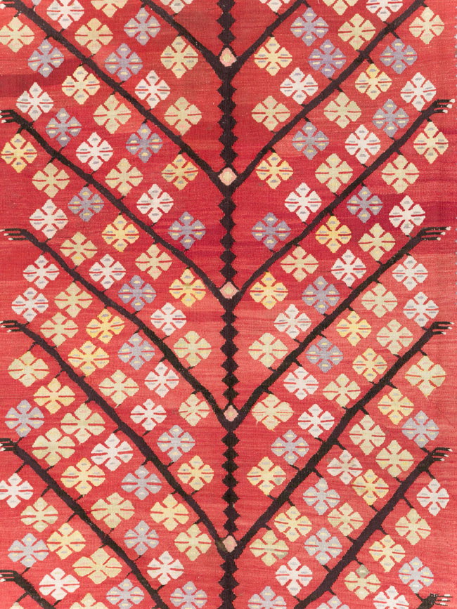 Vintage Turkish Flatweave Kilim Accent Rug, No.30042 - Gsblank