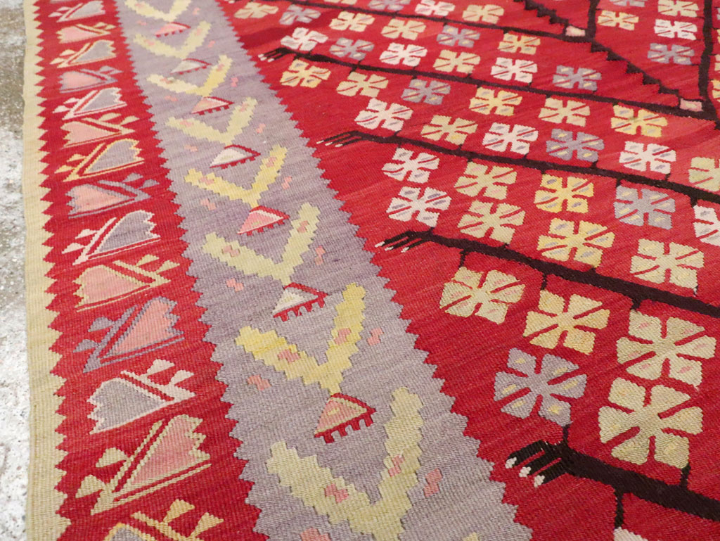 Vintage Turkish Flatweave Kilim Accent Rug, No.30042 - Gsblank
