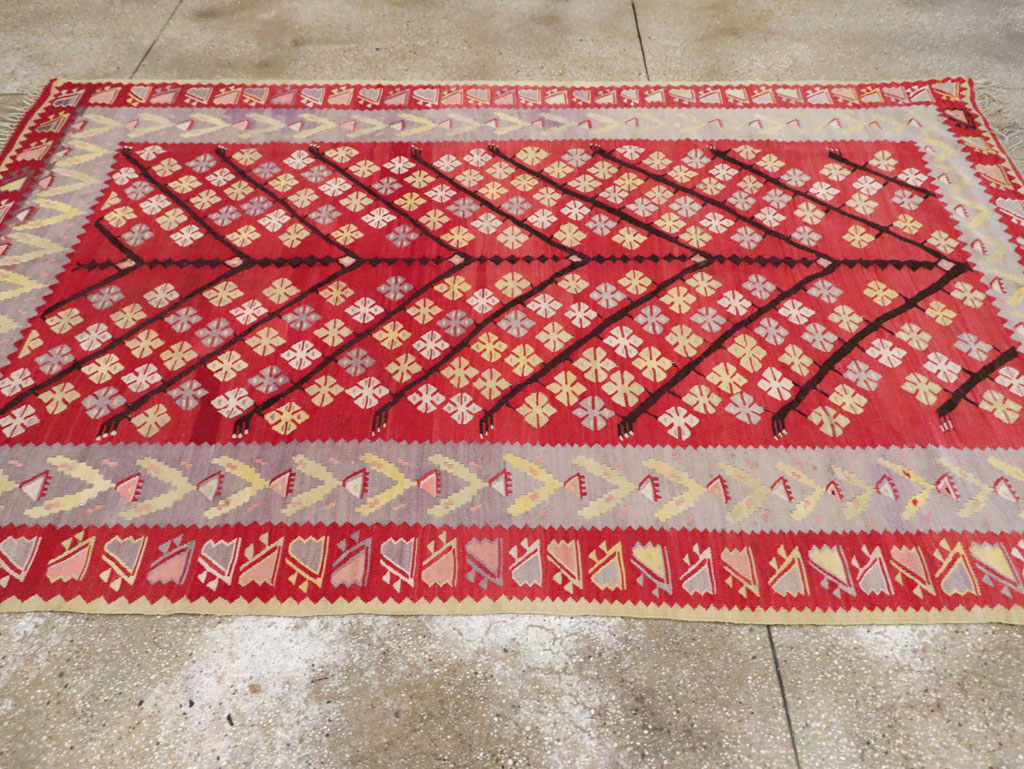 Vintage Turkish Flatweave Kilim Accent Rug, No.30042 - Gsblank