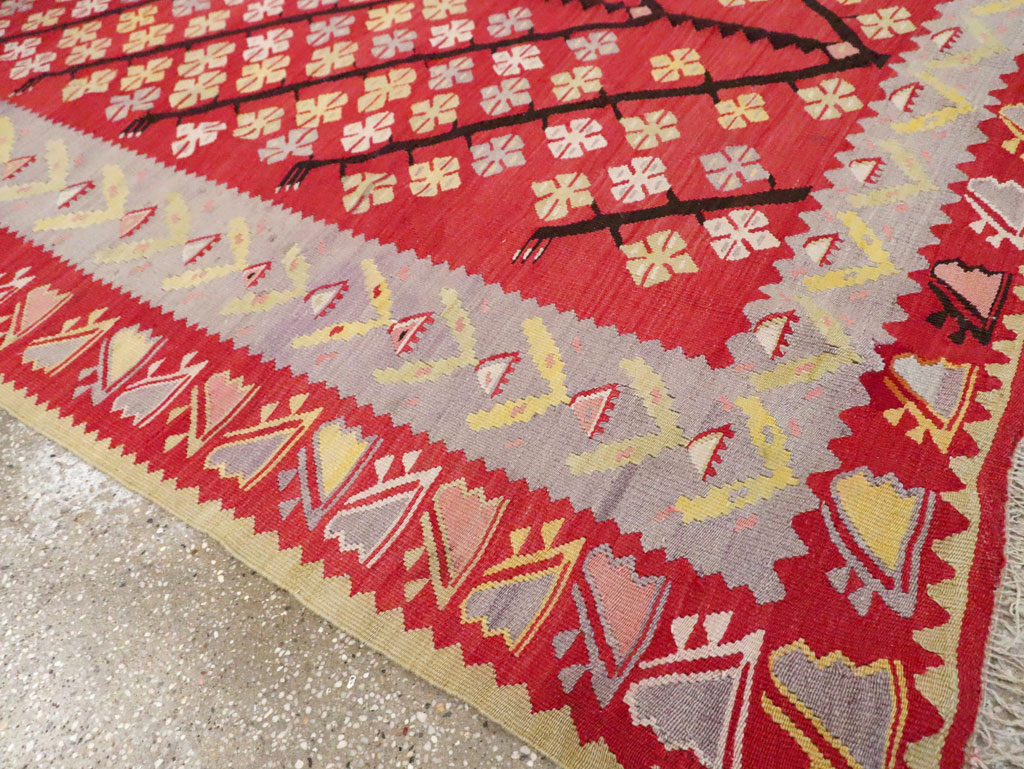 Vintage Turkish Flatweave Kilim Accent Rug, No.30042 - Gsblank