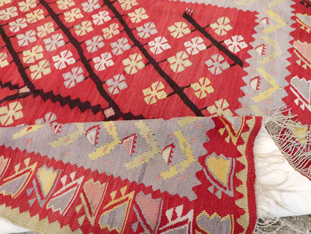 Vintage Turkish Flatweave Kilim Accent Rug, No.30042 - Gsblank