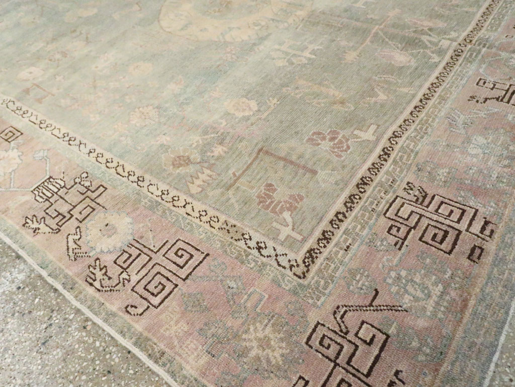 Antique East Turkestan Khotan Accent Rug, No.30043 - Gsblank