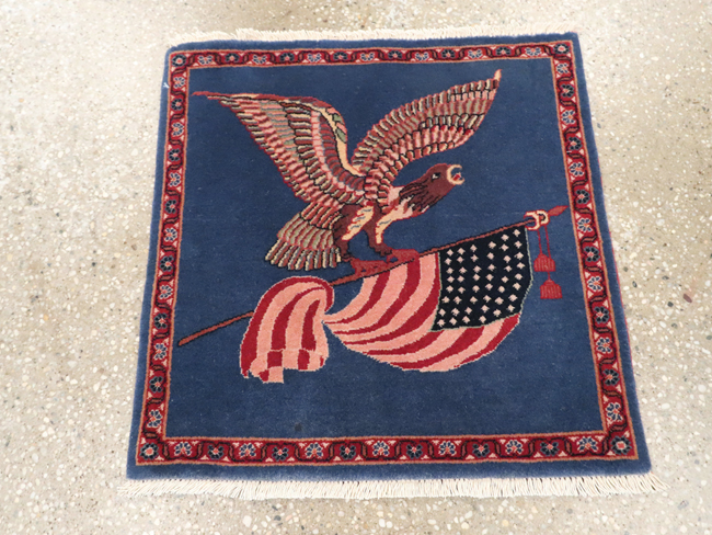 Modern Persian Kashan Flag Pictorial Rug (Pair: 1 of 2), No.30044 - Gsblank